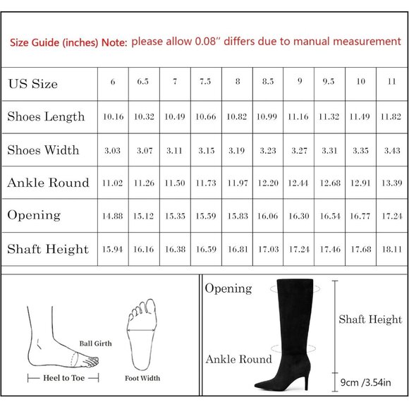 Women Black Suede Faux Leather Pointed Toe Tall Stiletto Heel Zipper Dress Boot - Picture 7 of 7